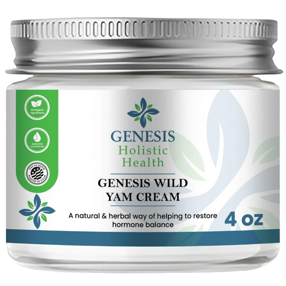 Genesis Holistic Health front jar view showing label and organic packaging benefit