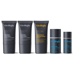 Geologie complete kit front packaging showing all five products and benefits