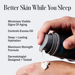 Geologie retinol night cream open jar demonstrating gentle formulation benefits