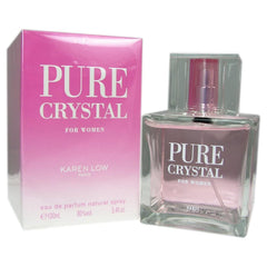 Geparlys Karen Low Pure Crystal front packaging showing bottle and label benefits of elegant presentation