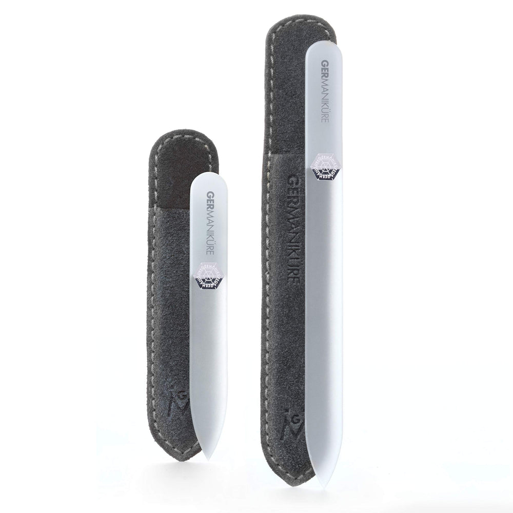 GERMANIKURE front packaging showing two grey glass nail files and branding benefit clarity