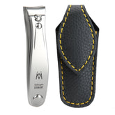 GERMANIKURE front view with leather case showing compact protection and portability