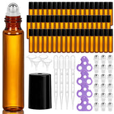 GGOLDMER front view pack of 54 amber roller bottles showing full value set and portability