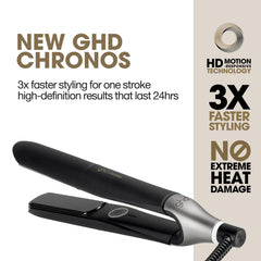 ghd Chronos ceramic plate close-up highlighting smooth surface for extra shine