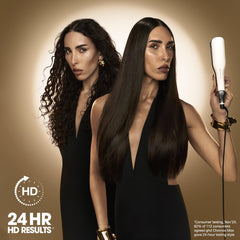 ghd Chronos rounded barrel shown curling hair for versatile styling benefit