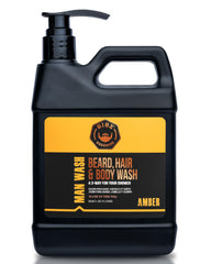 GIBS Amber Man Wash front bottle showing full product and size benefit