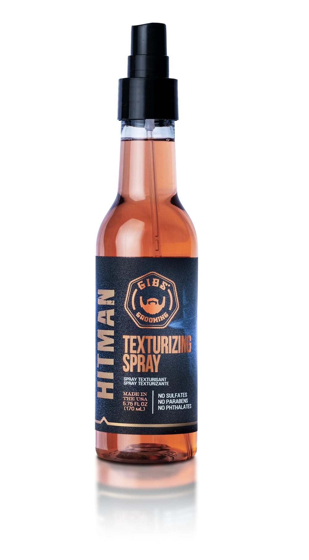 GIBS Hitman front bottle shot showing label and scent benefits