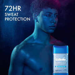 Gillette clear gel close-up texture showing clear formula and quick-dry