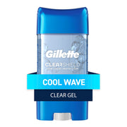 Gillette clear gel front packaging showing brand and cool wave freshness