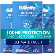 Gillette clinical front packaging showing 3-pack and clear protection benefits