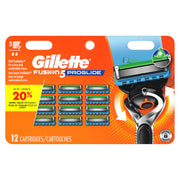 Gillette front packaging showing 12 ProGlide refills and supply benefit
