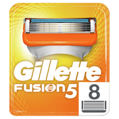 Gillette Fusion5 cartridge close-up highlighting five blades for smoother shaves
