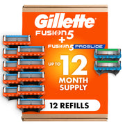 Gillette Fusion5 and ProGlide front packaging shows product variety and value