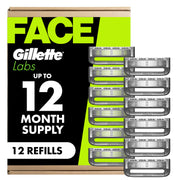 Gillette Labs front packaging showing 12-count refills and clear branding for easy restocking