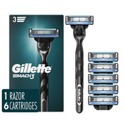 Gillette Mach3 front packaging showing contents and savings benefit