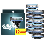 Gillette Mach3 front packaging showing 12 refills and clear value