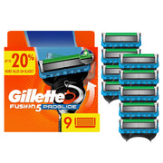 Gillette ProGlide front packaging showing nine blade refills and convenience