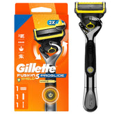 Gillette front packaging showing product and benefits for clearer choice