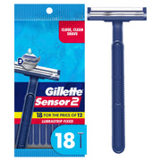 Gillette Sensor2 front packaging showing 18-count pack and convenience