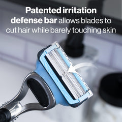 Gillette SkinGuard blade edge detail showing thin blades and reduced tug benefit