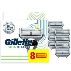 Gillette SkinGuard front packaging showing product and benefits for sensitive skin
