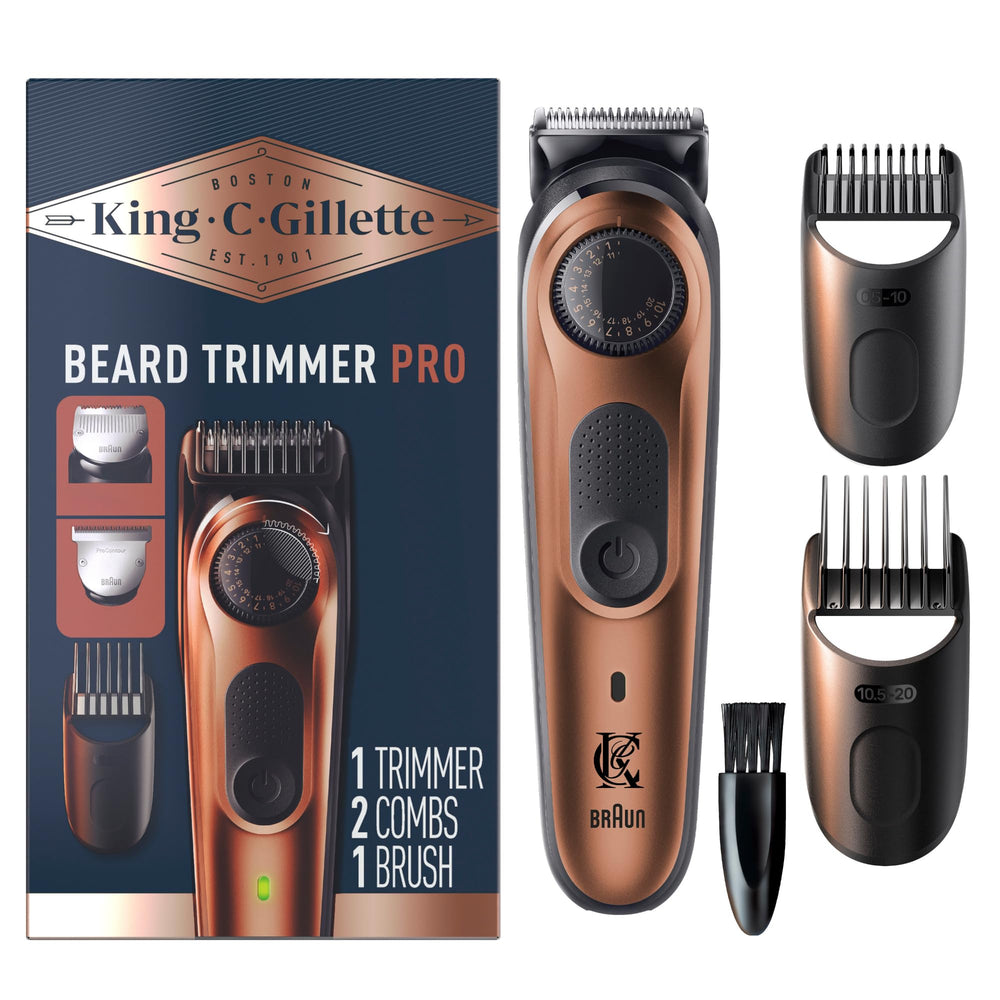 Gillette trimmer front view showing ergonomic grip and control benefits
