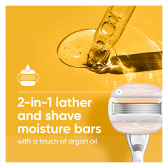 Gillette Venus cartridge attached to reusable handle for easy replacement