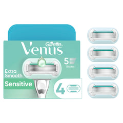Gillette Venus front packaging showing four blade refills and gift-ready look