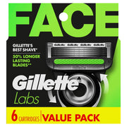 GilletteLabs front packaging showing six refill cartridges and convenience