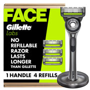 Gillette Labs handle front view showing ergonomic grip and premium look, brand comfort