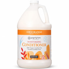 Ginger Lily Farms front bottle showing one-gallon refill and clear branding for salons