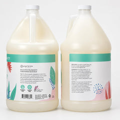 Ginger Lily Farms pump dispenser in use demonstrating easy refill efficiency
