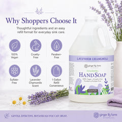 Ginger Lily Farms refill in foaming dispenser demonstrating quick foam dispensing benefit