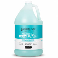Ginger Lily Farms front label showing product name and ocean breeze scent