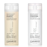giovanni front packaging showing the shampoo and conditioner and eco benefits