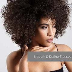 GIOVANNI mist on a hair strand showing lightweight hydration and smooth finish
