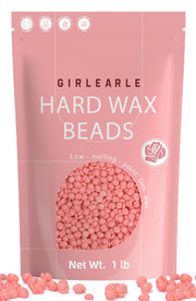 GIRLEARLE front pack view showing rose hard wax beads and clear branding benefits