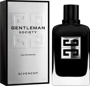 Givenchy Gentleman Society front bottle view shows elegant packaging and bold scent