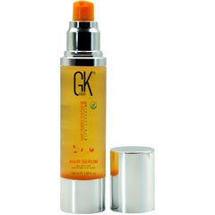 GK HAIR front packaging showing bottle and benefit of smoothing frizz