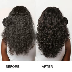 GK HAIR serum texture on fingers showing lightweight, non-greasy finish