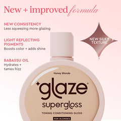 glaze visible before and after hair strip showing improved shine and color