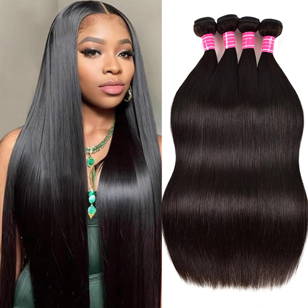 Glebinly front packaging showing four straight bundles and natural black color benefit blending