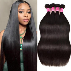 Glebinly front packaging showing four straight bundles and natural black color benefit blending