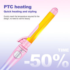 GLIGAM curling iron in use creating beachy waves quickly for time-saving styling