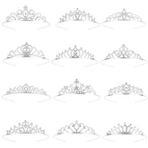 GLITZJOY front packaging showing twelve silver tiaras and gift-ready presentation