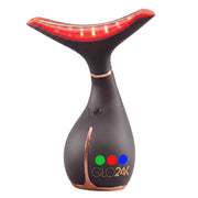 GLO24K front view showing gold-accented wand and packaging, elegant appearance benefit