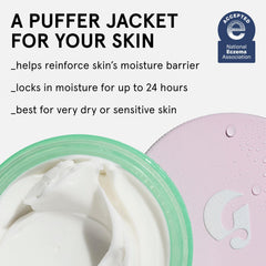 Glossier After Baume creamy texture swipe demonstrating rich hydration benefit