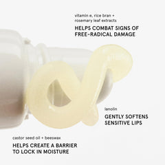 Glossier balm applied on lips for smooth, hydrated-looking finish