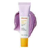 Glossier Balm Dotcom front tube showing packaging and compact design benefit