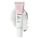 Glossier Balm Dotcom front tube showing clear finish and portable size benefit